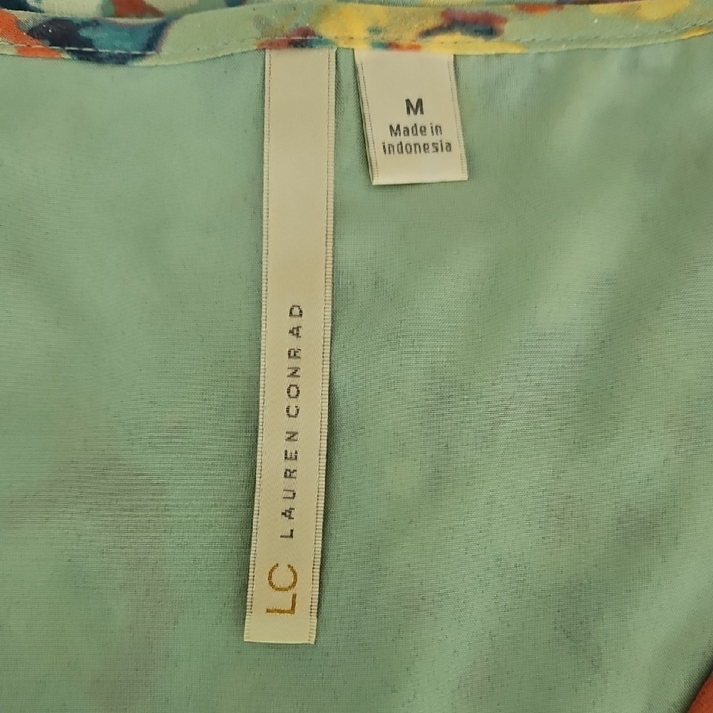 LC Lauren Conrad Multicolor Ruffle Blouse - Picture 3 of 3